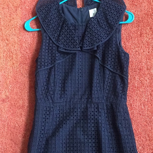 Chic Navy Blue Eyelet Dress with Pockets. 👗👗 - Picture 5 of 8